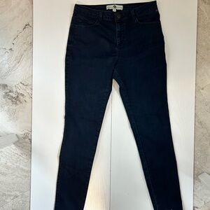 Heels & Jeans Skinny Pants Size 8 Dark Navy Stretch Mid Rise